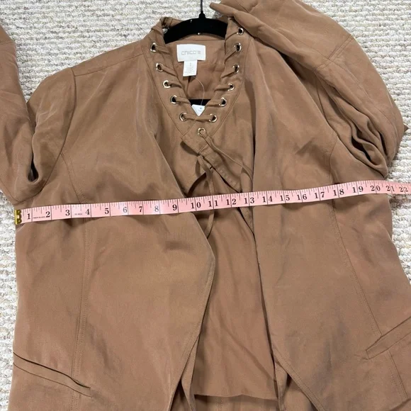 NWT Chico’s Tencel Open Jacket in Camel Brown - Picture 7 of 9